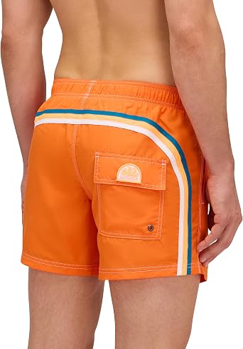 SUNDEK Mens Elastic Waist Boardshort, Swim Trunks 14" Length 5" Inseam. Lightweight Fabric