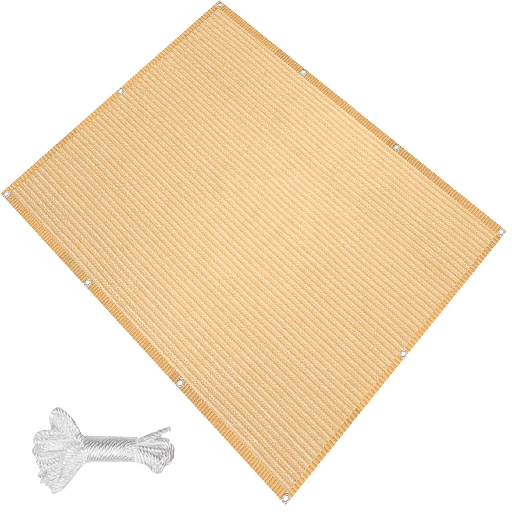 Filet d'ombrage avec oeillets 0,7x3,5 m HDPE beige sable pour balcon