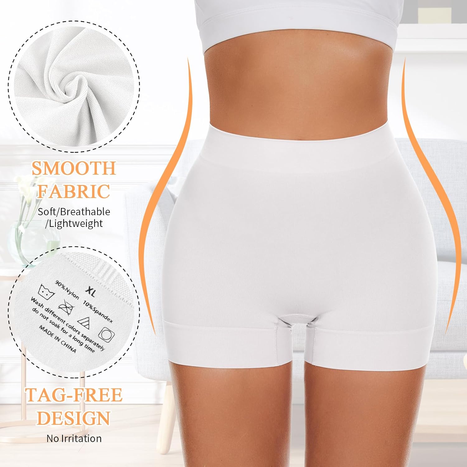 Slip Shorts for Women Under Dress,Boyshorts Panties Anti Chafing Boyshorts Smooth Shapewear Shorts - Image 4