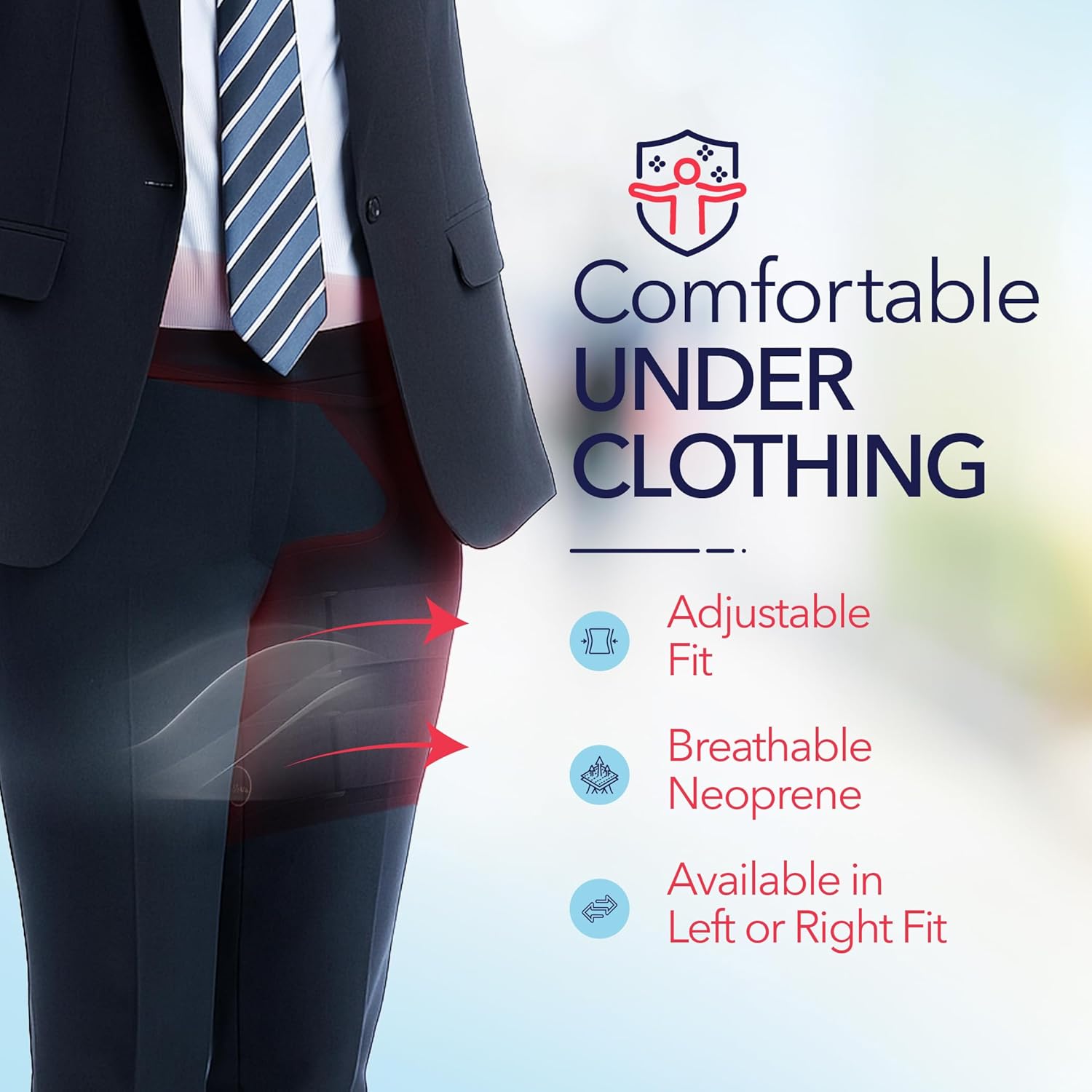 Dr. Arthritis Doctor Developed Strengthening Stabilizing Hip Brace for Men Women,Compression Wrap for Hip Pain,Hips Support Brace,Thigh Supports With Handbook, hamstring brace(LXL, Black) - Image 4