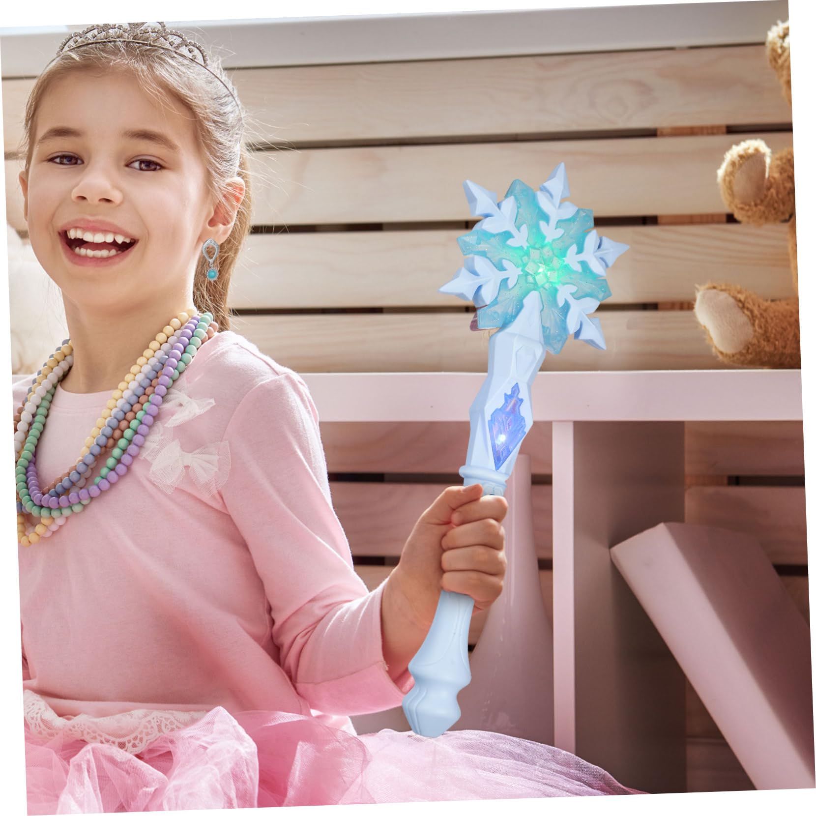 1 Pezzo Bastone Luminoso Per Bambina Con Effetto Luminoso e Durata Lunga Gioco Divertente e Resistente Per Feste Natalizie e Serate Design Tema Christmas Blu Sfumato Regalo Per