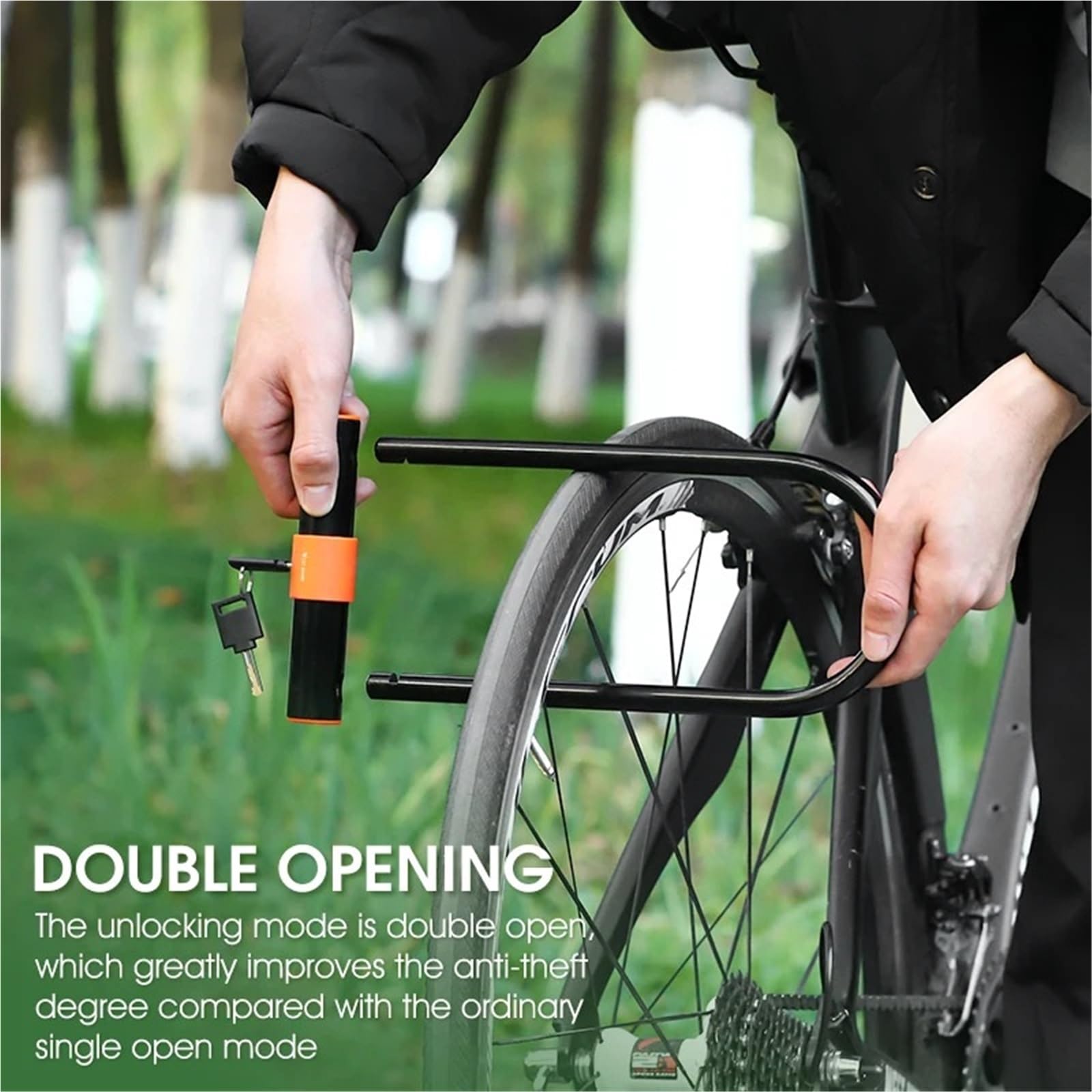 Genérico Compatible con candado de Bicicleta en U de Acero al Carbono | Candado en U for seguridad de motocicleta, scooter, bicicleta de carretera MTB