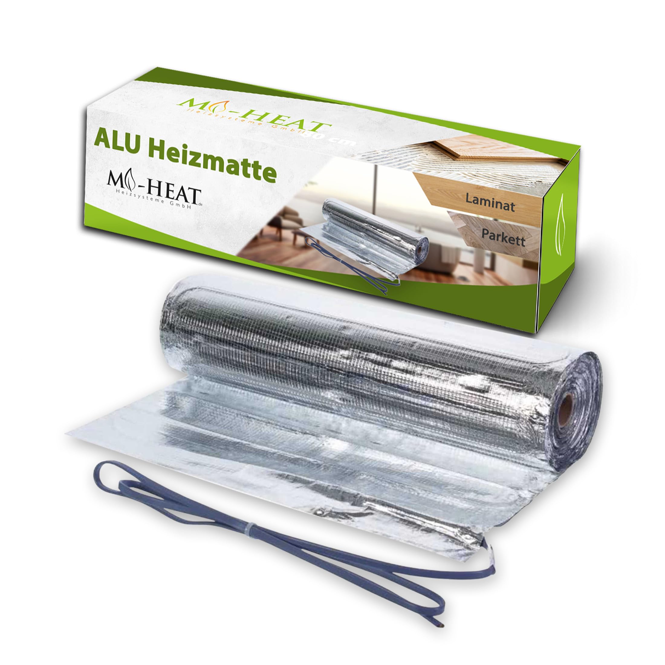 Mi-Heat Aluminiowa mata grzewcza 150 W/m² 10 m² + rura falista – elektryczne ogrzewanie podłogowe elektryczne ogrzewanie podłogowe do pływającego układania