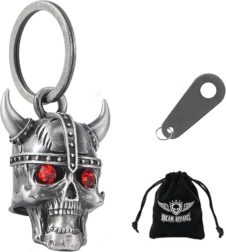 Miniatura 34 de Dream Apparel Campanas de motocicleta para motociclistas, accesorios de campanas pesadas y llavero para la suerte