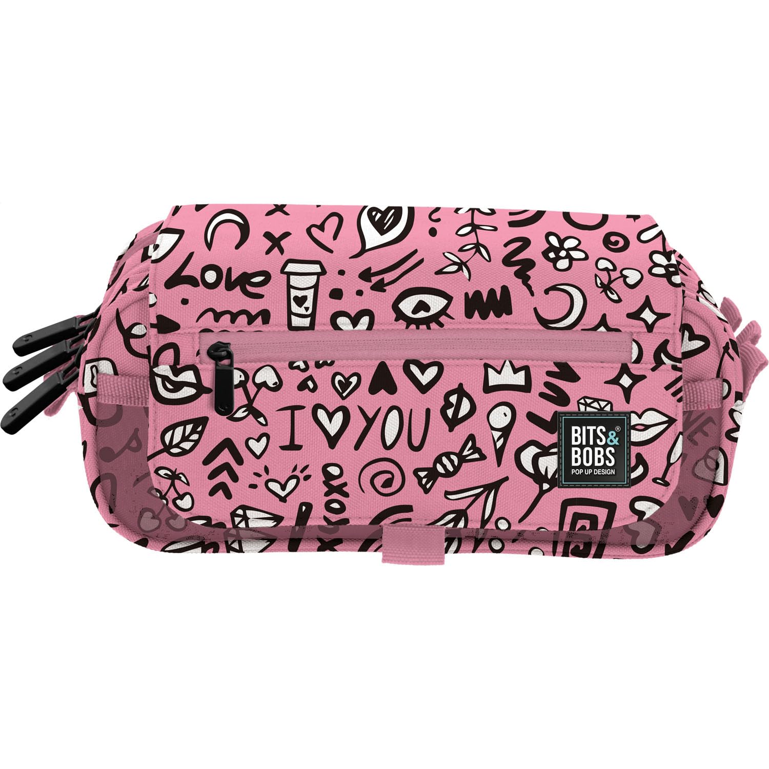 Grafoplas - Estuche Escolar Tres Compartimentos con Solapa, bits&Bobs