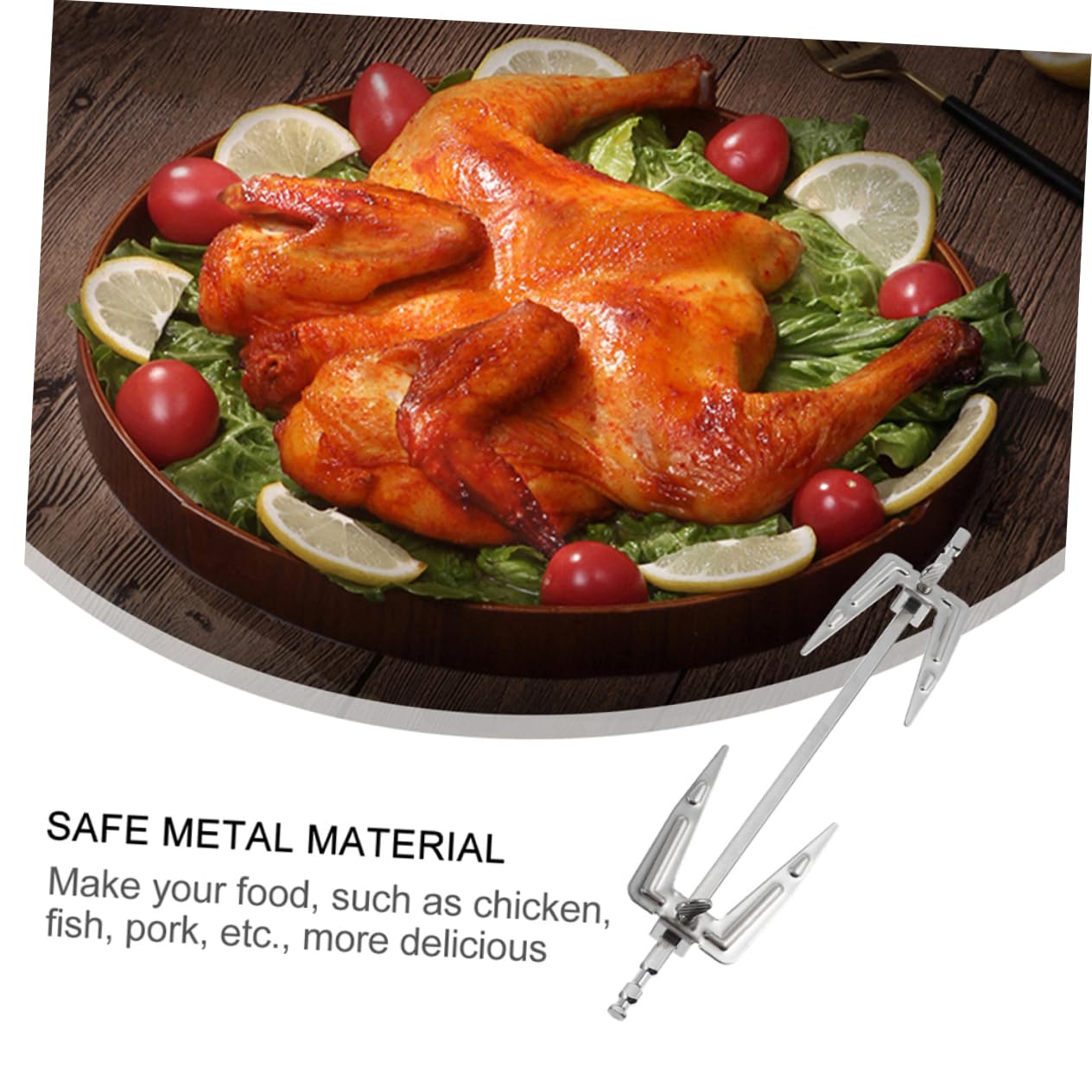 VICASKY 3pezzi Forchette per Barbecue in Acciaio Inossidabile per Grigliata Facile Forchette per Friggitrice ad Aria Utensili da Campeggio Resistenti per Barbecue e Ristoranti