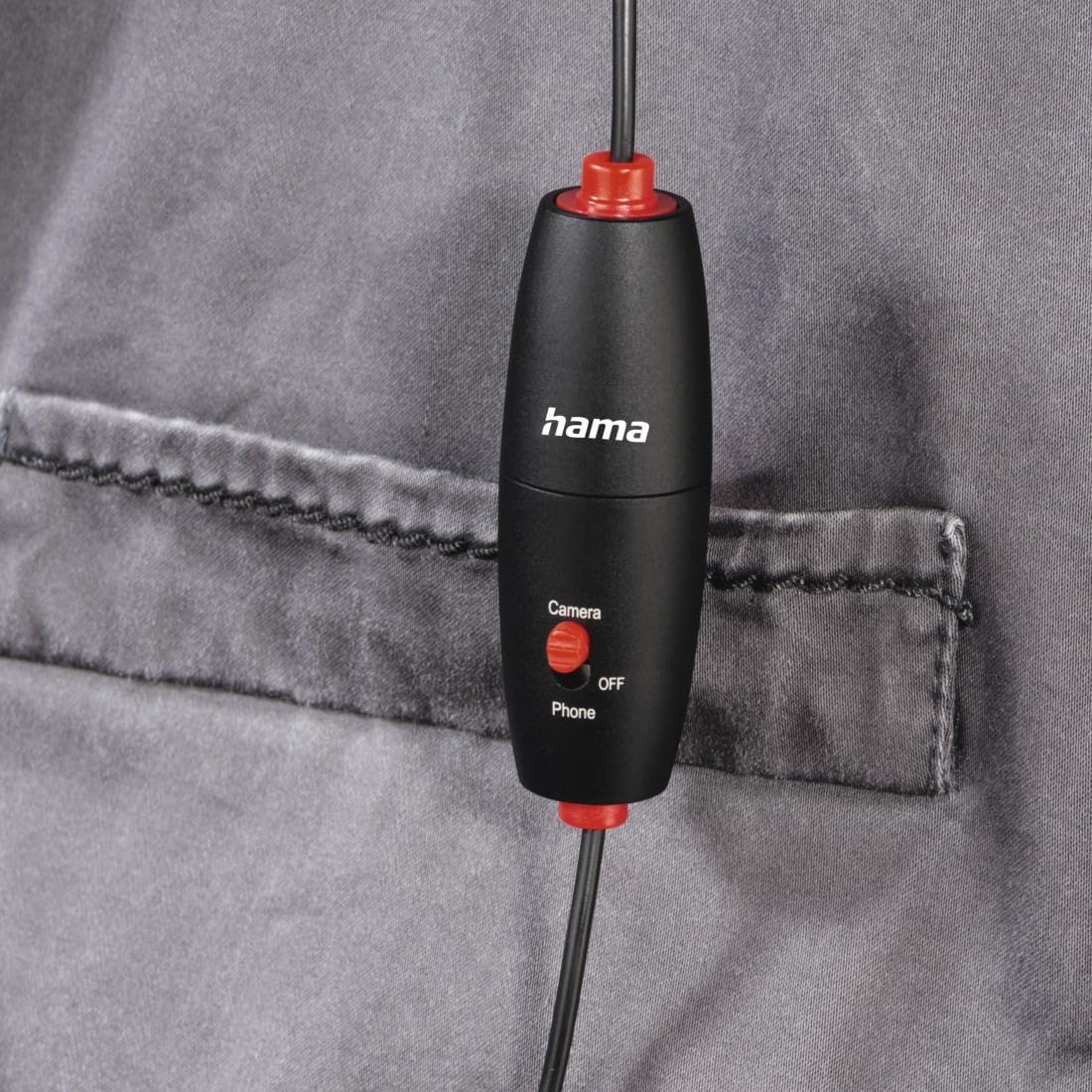 Hama przewodowy mikrofon krawatowy (jack 3,5mm, do smartfona, tabletu, nagrania głosowe, 45 dB, mono, 6m) czarny