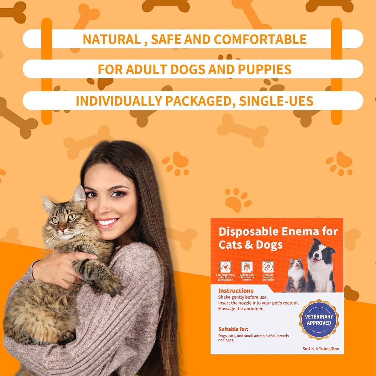 Disposable Enema for Cats & Dogs – Pet Enema for Constipation Quickly Softens Stool– Easy-to-Use Enema Kit for Small Animals – Vet Recommended – 5 mL（4 Pack） - Image 3