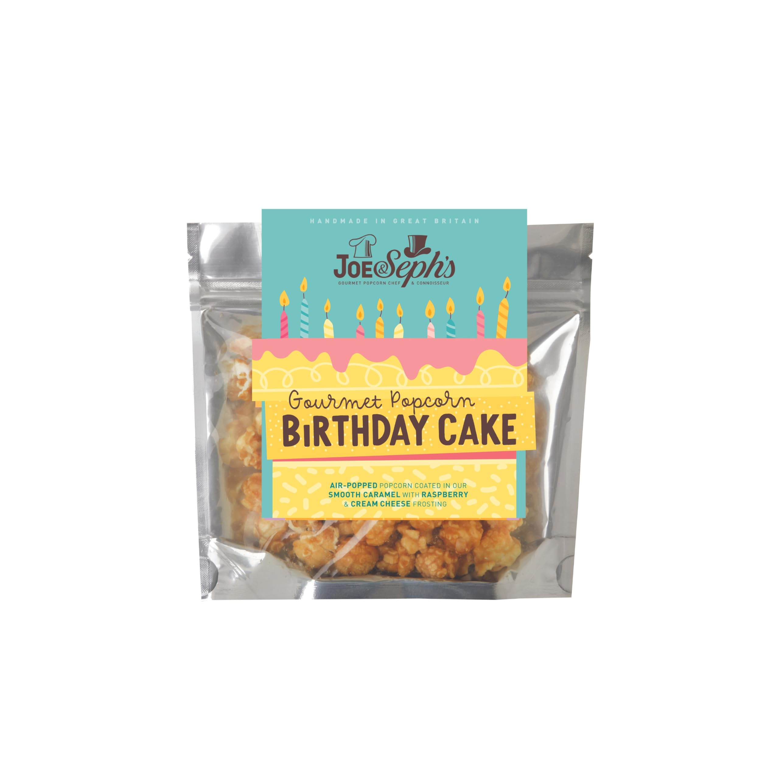 Joe & Seph's Birthday Cake Popcorn (1x30g), gourmet popcorn, on the go snack, sweet popcorn