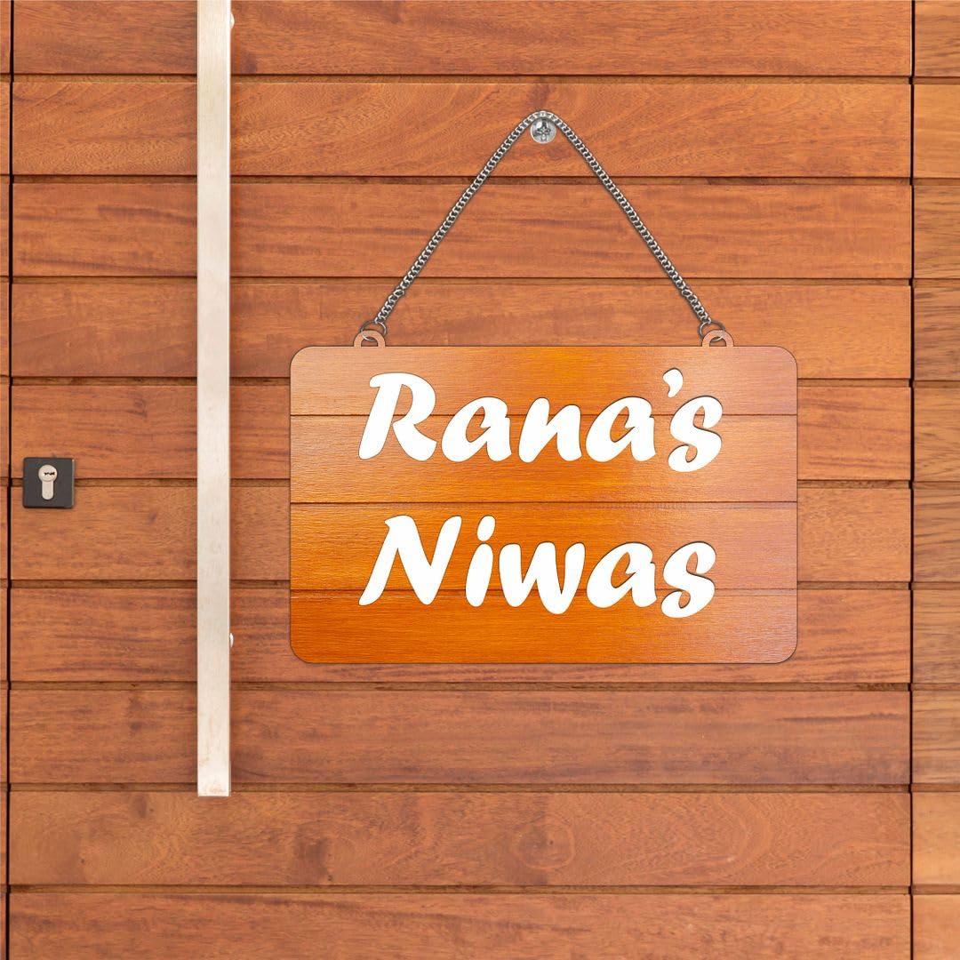 CVANU Customized Wooden Name Plate for Home Entrance Multicolour Size(10.5x18inch)_C1 — Amazon image 9
