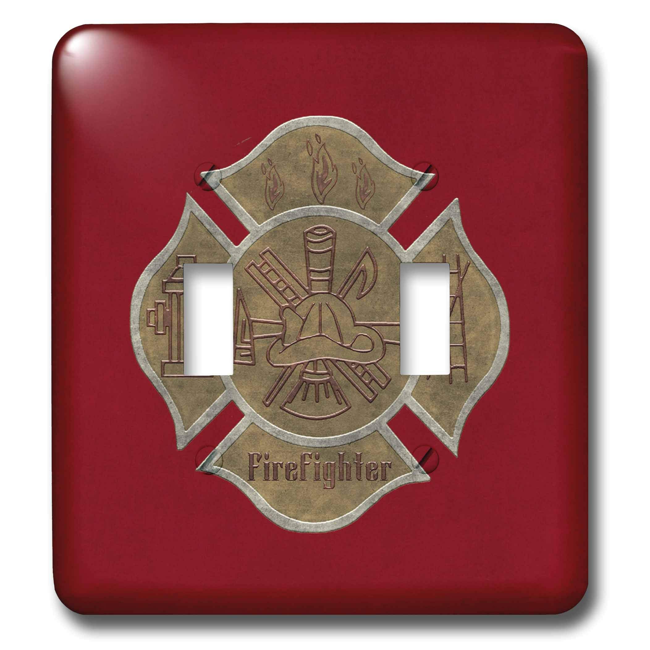 Placa de interruptor de luz resistente con escudo de bombero 3dRose lsp_308923_2 para hogar