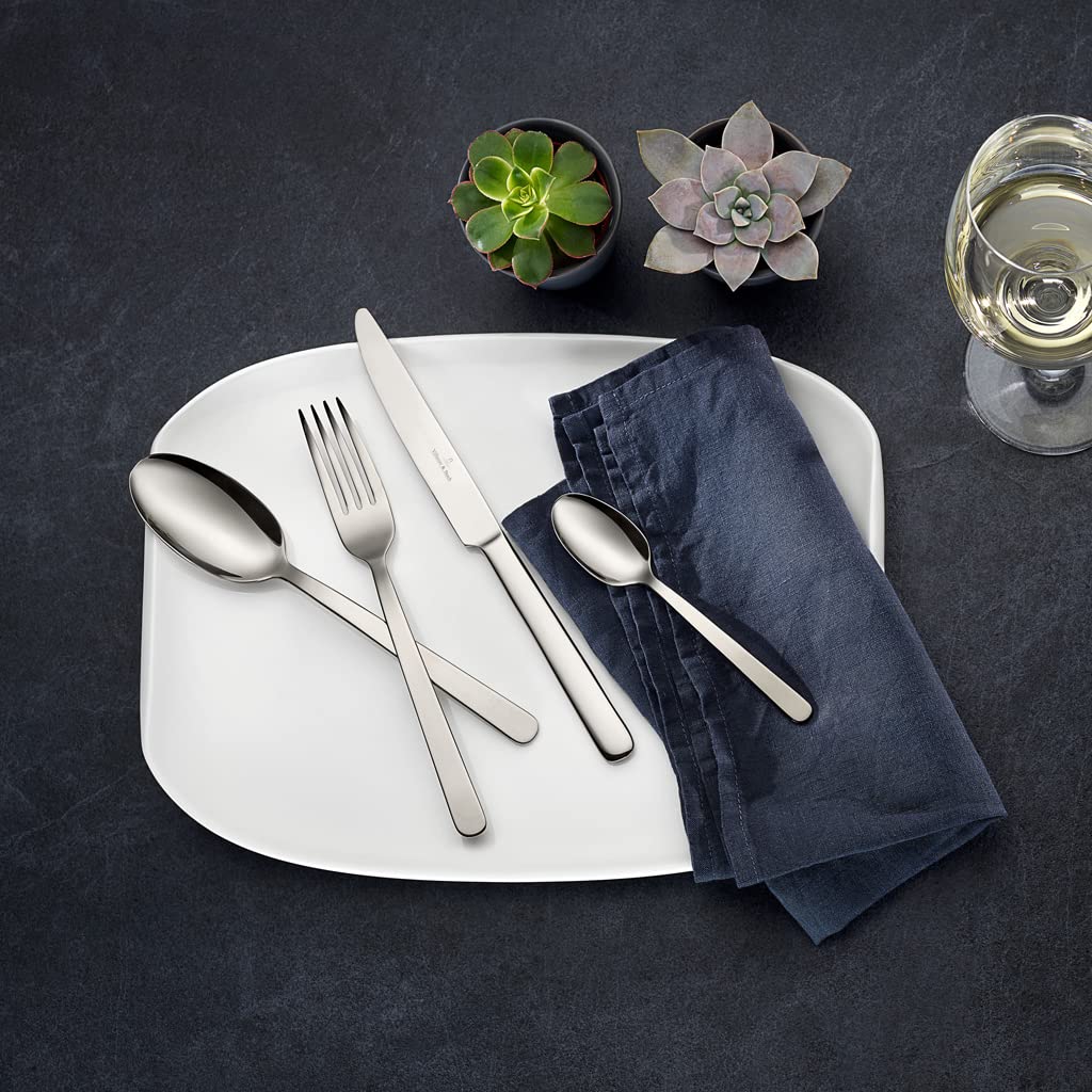 Villeroy & Boch - Louis Tafelbesteck 24 teilig für 6 Personen, Spülmaschinenfest, Rostfrei, Besteck Set, Essbesteck Set, Besteckset, Cutlery Set, Messer, Gabel, Löffel, Edelstahl