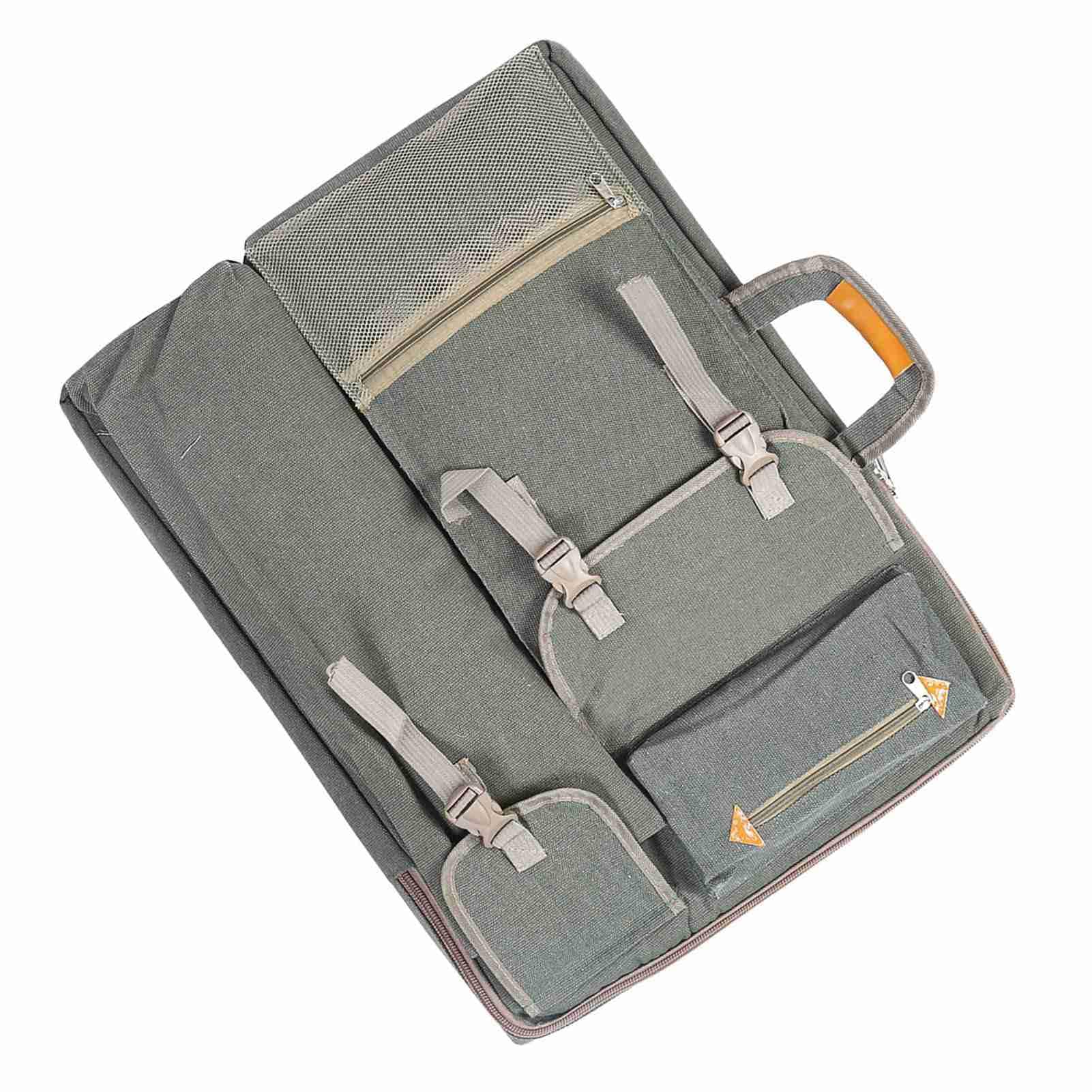 Denash Painting Bag, Canvas Bag, Large for Outdoor Paint Box (Smoke Gray)