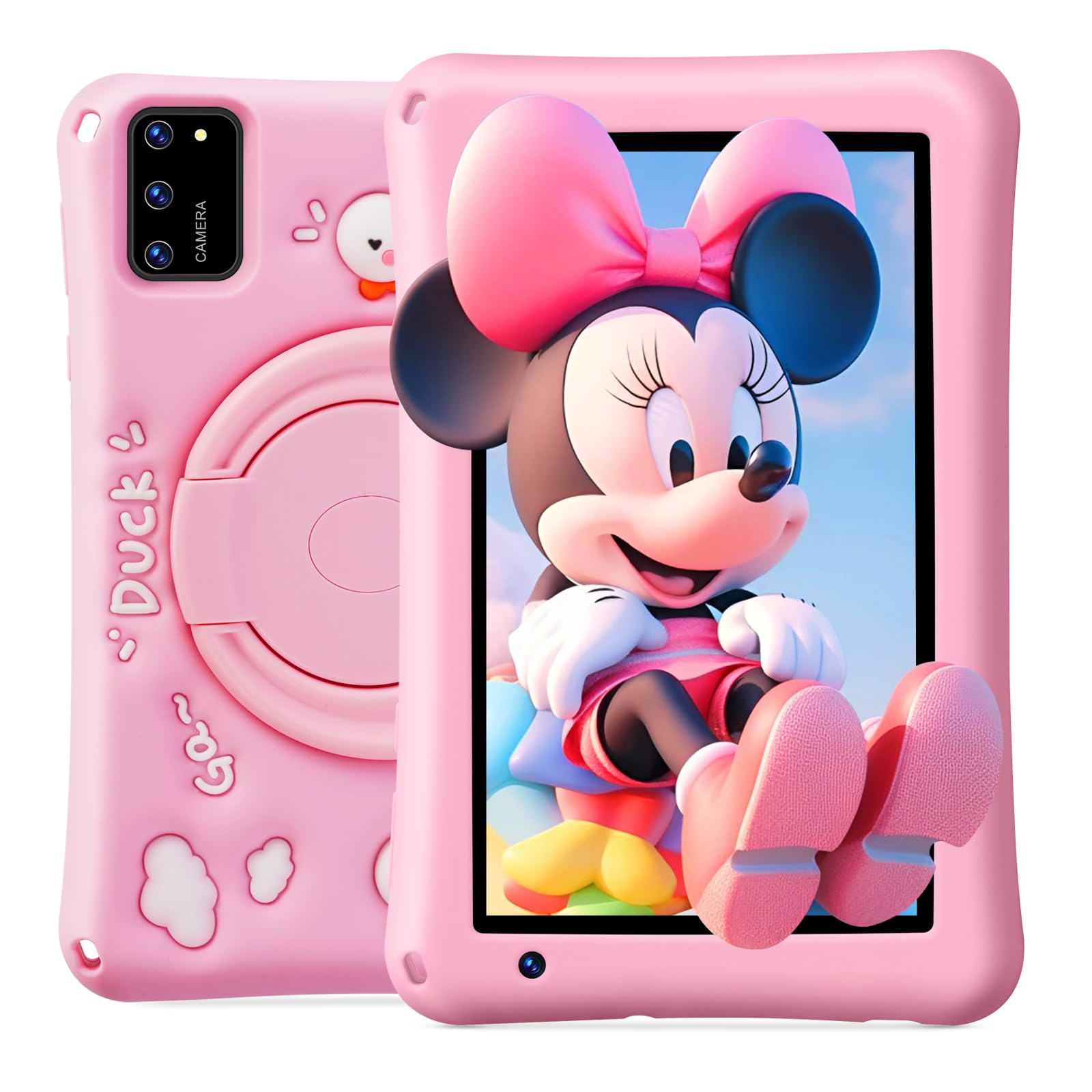 Kids Tablet 7 inch, Android 13, 8GB+64GB, Octa-Core Tablets, 5800mAh, Pre-Installed Kids Software, Parental Controls, with Drop Protection Case, WiFi Tablet, Dual Cameras (Pink)