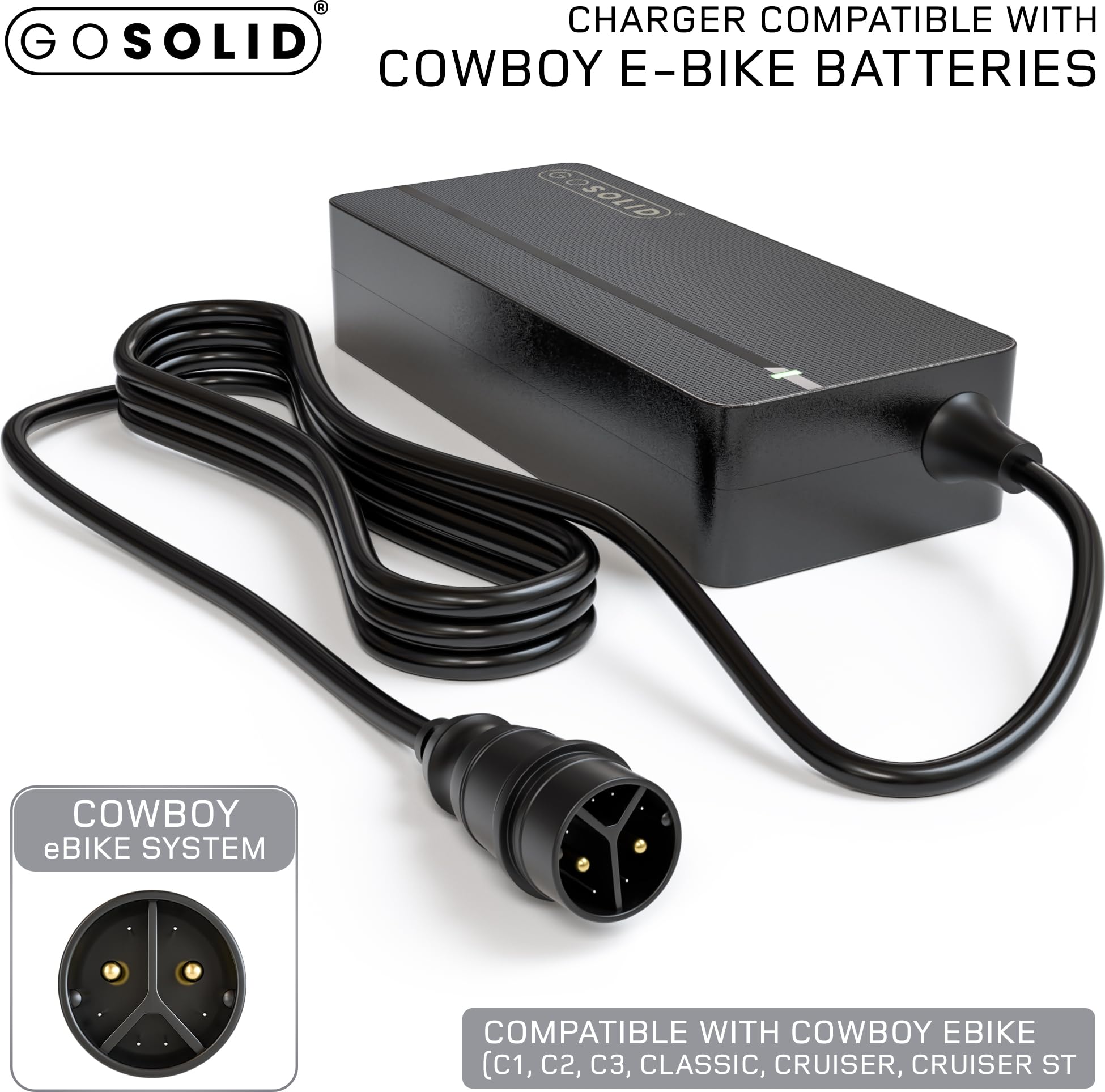 GO SOLID! Ładowarka 42 V kompatybilna z Cowboy C1, C2, C3, C4, Classic, Cruiser i Cruiser ST