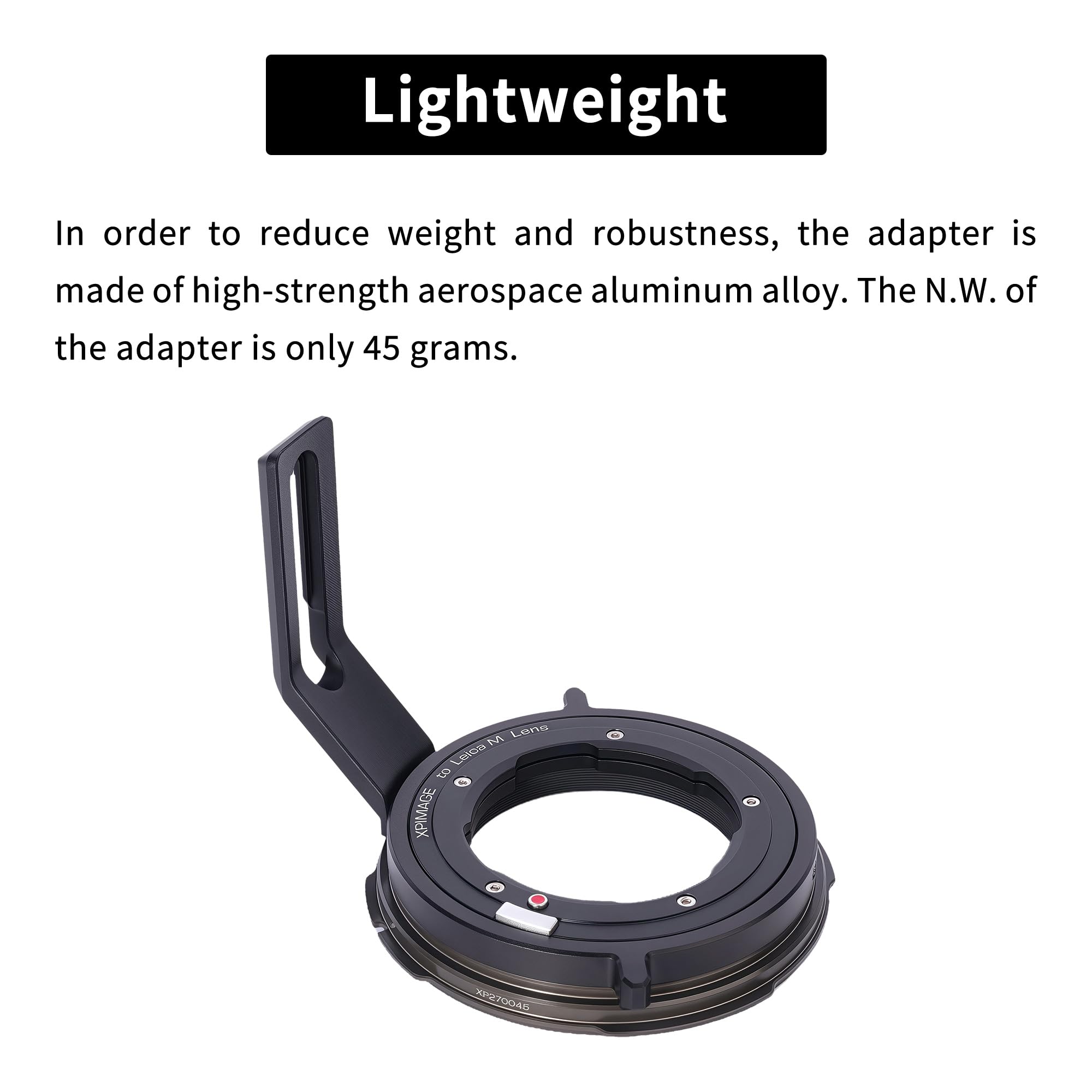 Anello adattatore per montaggio obiettivo compatibile con Leica M per fotocamera DJI DX Ronin 4D leggera