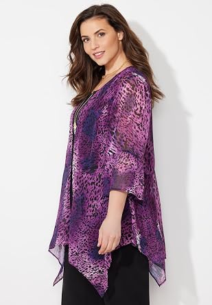 Catherines Women's Plus Size Seasonless Cascade wrap