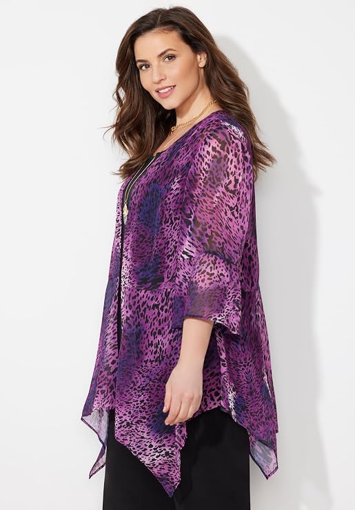 Catherines Women's Plus Size Seasonless Cascade wrap