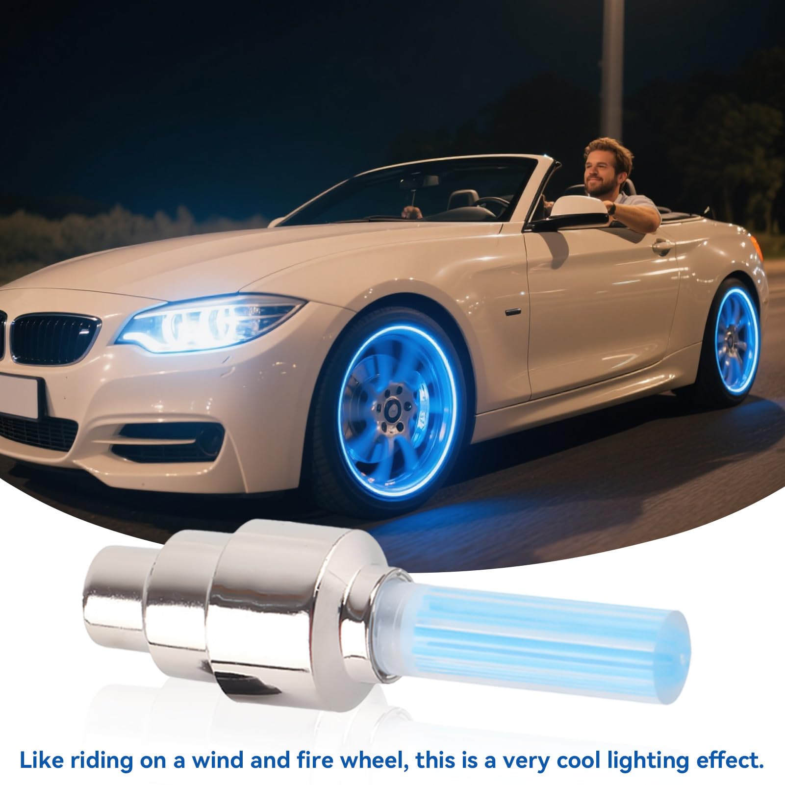 Creperture 1 Bouchon De Valve De Pneu LED Clignotante Pour Voiture