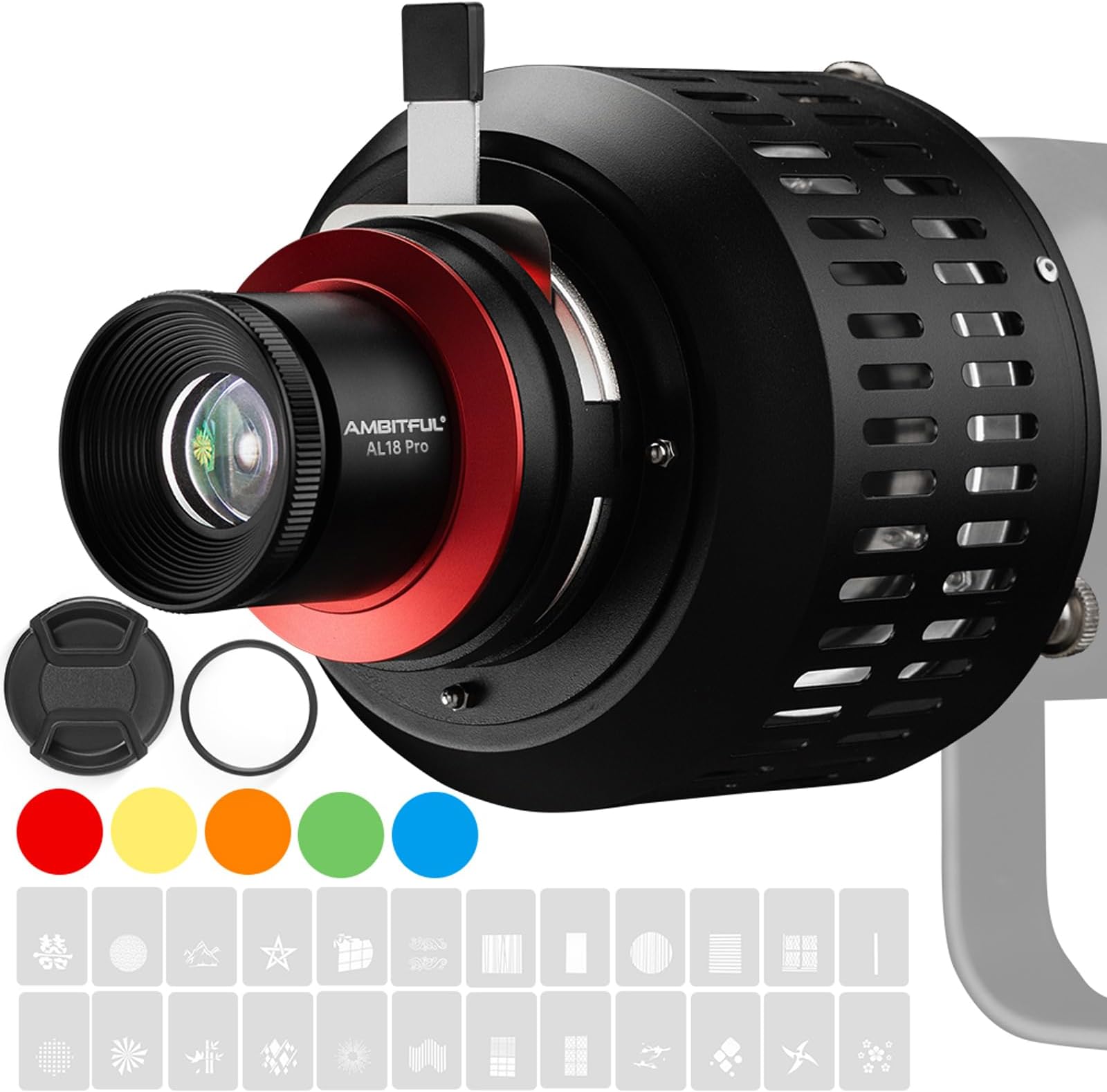 AMBITFUL Conical Snoot Bowens Mount Kit AL-18 PRO AL-18PRO with 50mm Lens,Video Artist Modelling Shape Light Studio use for LED Video Light,Compatible with Aputure Amaran 100X/D 200D/X, Godox SL60