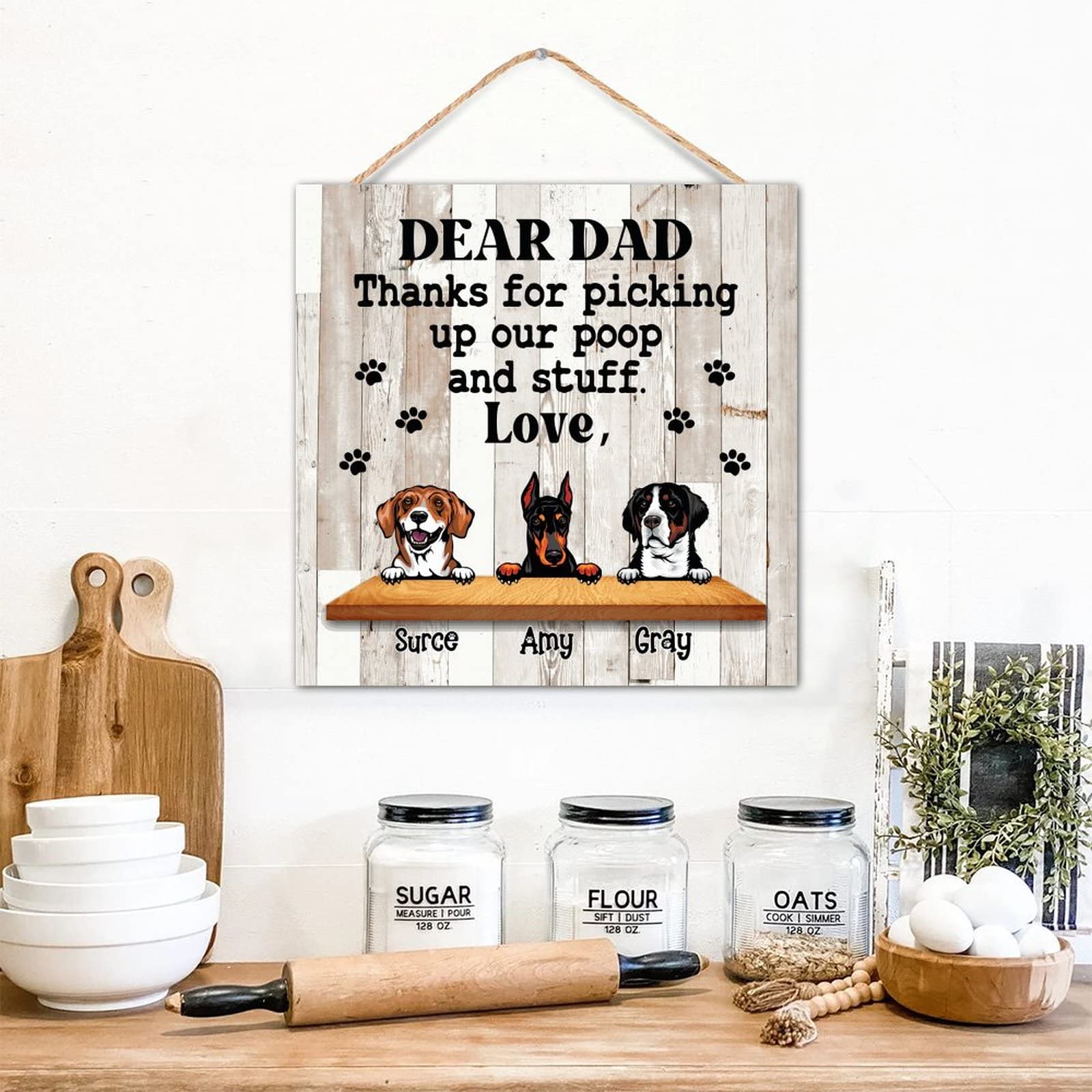 Panneau décoratif mural de table de ferme personnalisé meilleur chien