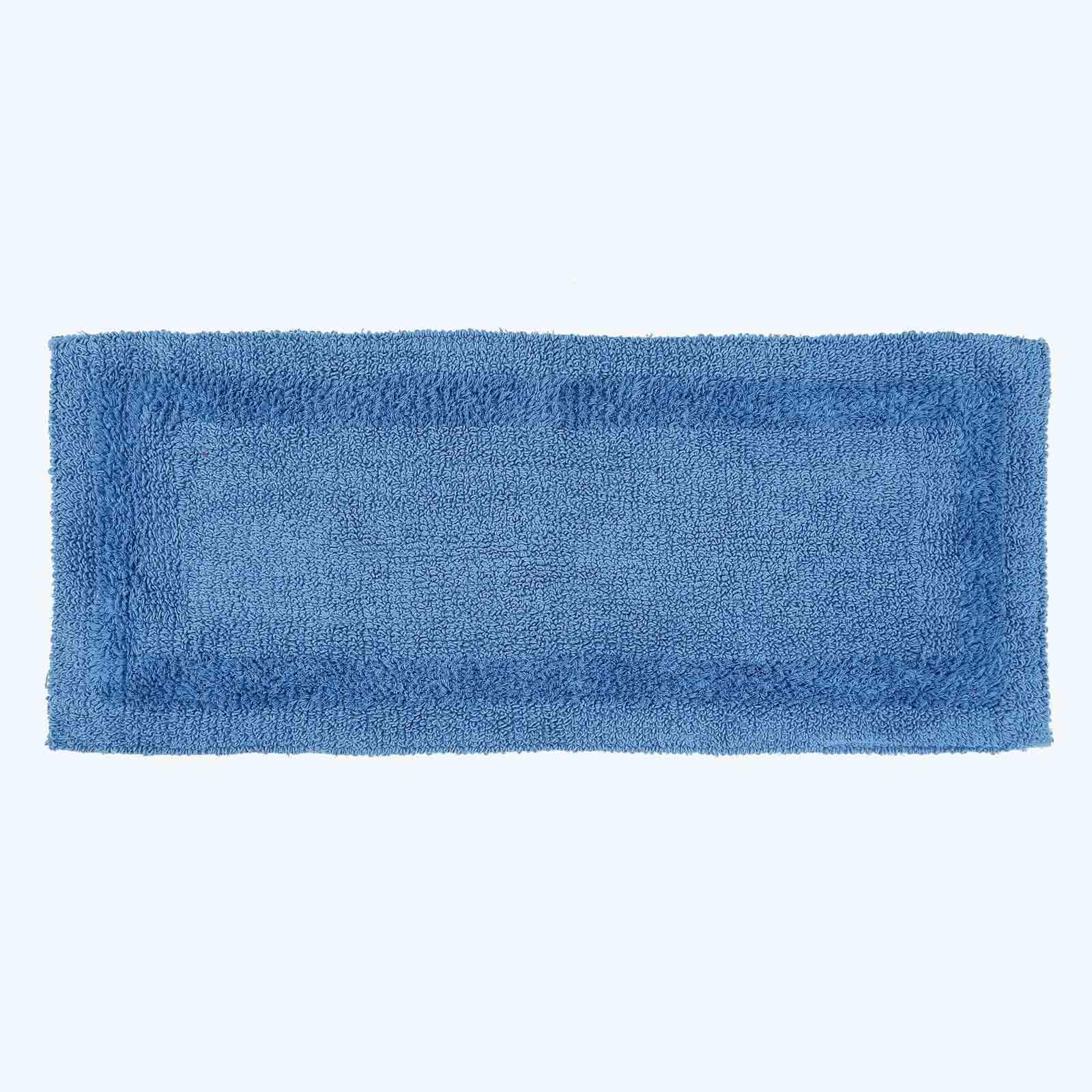 HOMESCAPES Long Bath Mat, Runner, Luxury 1600gsm Extra Soft 100% Cotton, Reversible Bathroom Mats Non-Slip, Washable, Super Absorbent, Quick-Dry, Colbat Blue Large Bathroom Rug, 40 x 100 cm