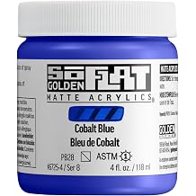 GOLDEN SoFlat Matte Acrylics, Cobalt Blue, 4 fl. oz. Jar