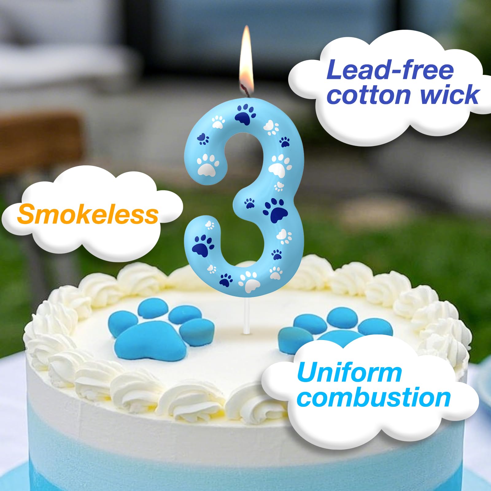 Hongplus Velas 3D Azul Real Para Cumpleaños Número 12, Vela Metálica Número 12 Para Pastel, Decoración De Pastel De Zafiro Para Niños Y Niñas En Su 12 Cumpleaños