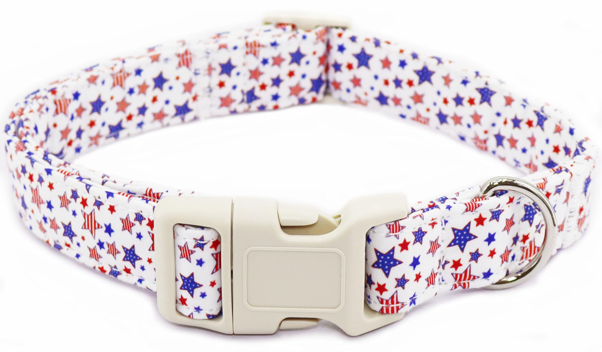 4th of July Dog Collar – Patriotic Adjustable American Star Collar with Stylish USA Design and Soft Touch| Red White Blue Star Dog Accessories for