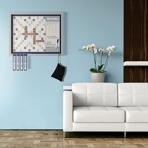 Miniatura 3 de WS Game Company Scrabble Deluxe Edición de pared 2 en 1 con tablero de mensajes de borrado en seco