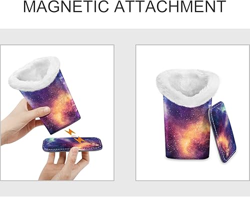 Miniatura 16 de Fintie Soporte para anteojos forrado de felpa con base magnética, estuche de cuero vegano prémium para lentes