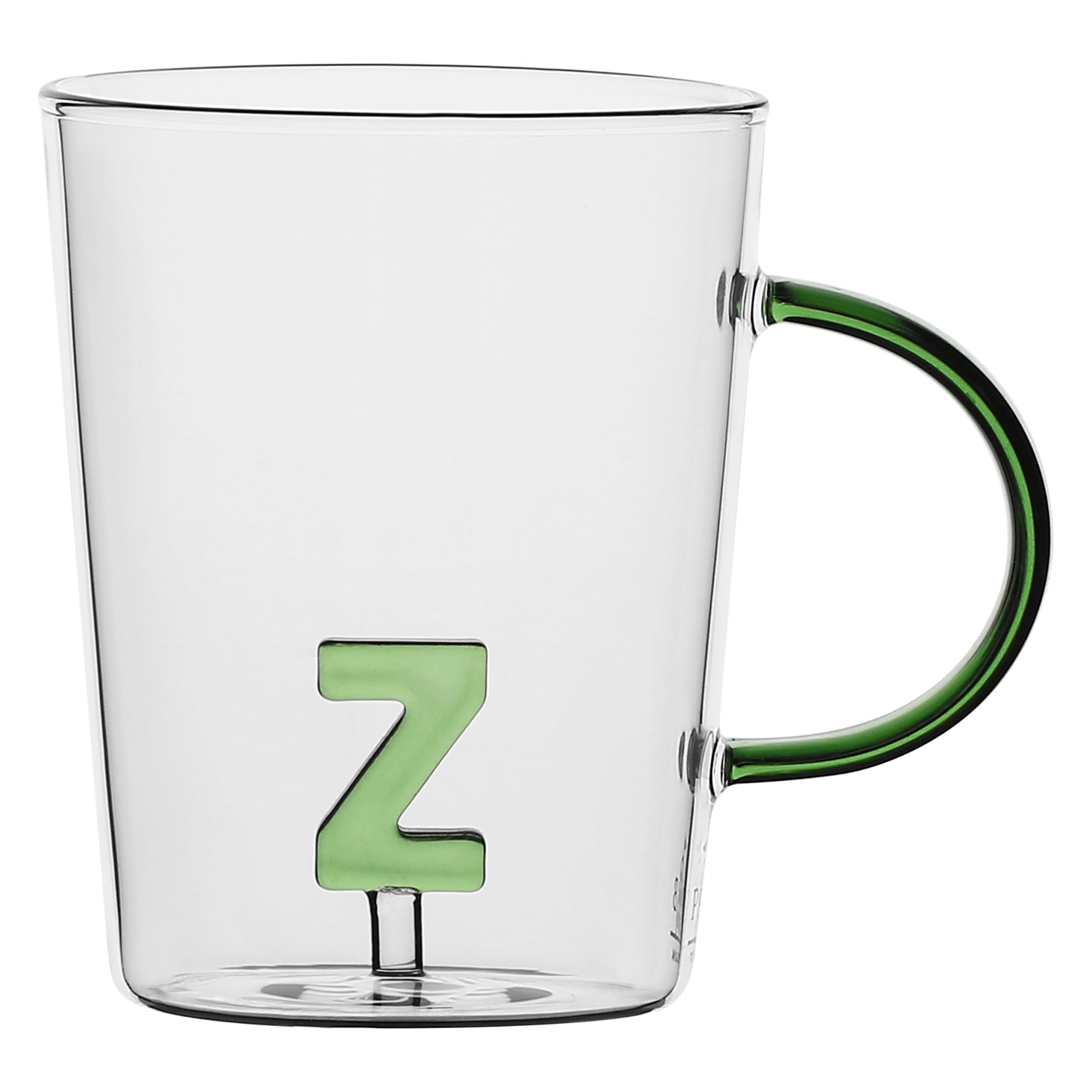 LA PORCELLANA BIANCA - Letter Z Mug in Borosilicate Glass, Capacity 400 cc, Allalettera Collection