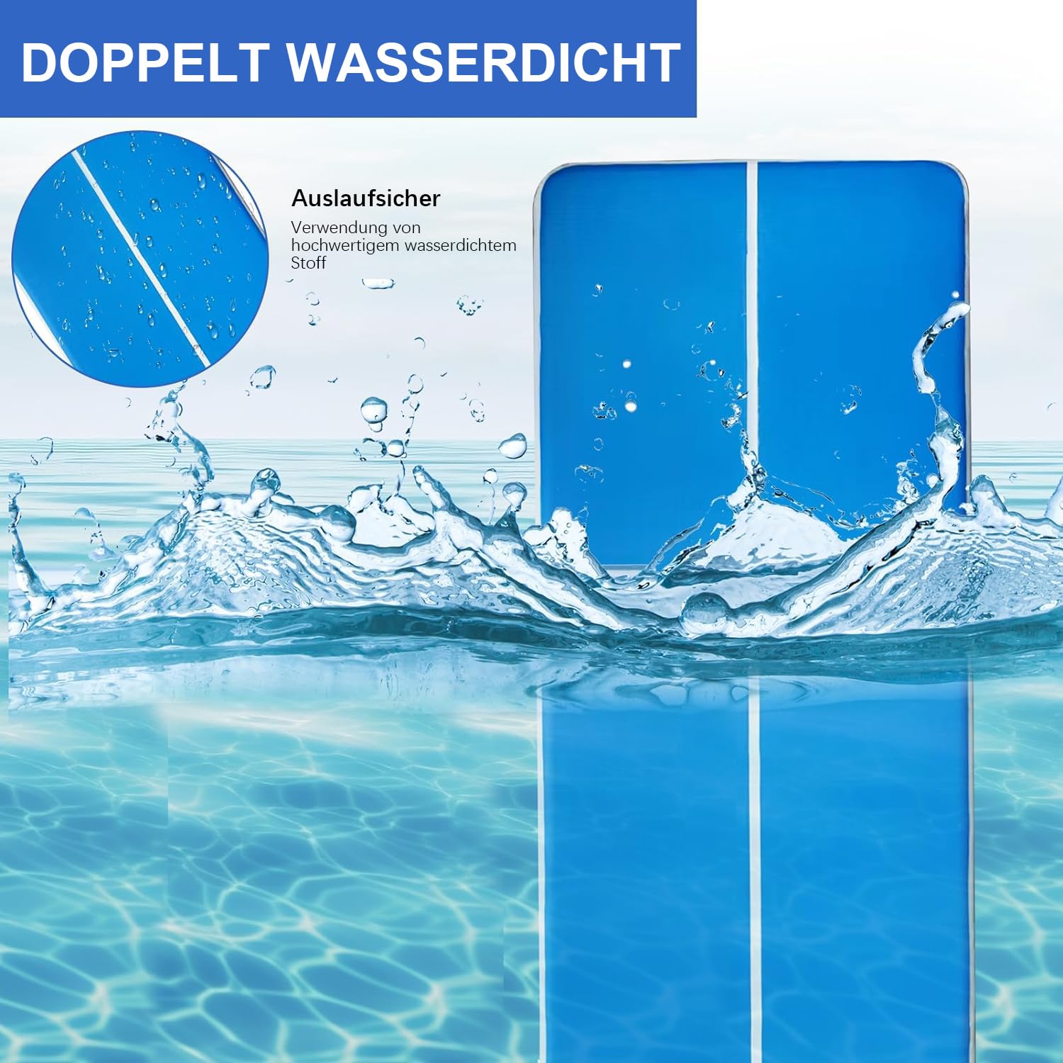 Jacgood（2M Breiter ）4/6M Air Tumbling Matte Aufblasbar mit elektrischer Luftpumpe, 10/20cm hoch Gymnastikmatte mit elektrischer Pumpe für Fitness/Outdoor/Yoga/Training usw