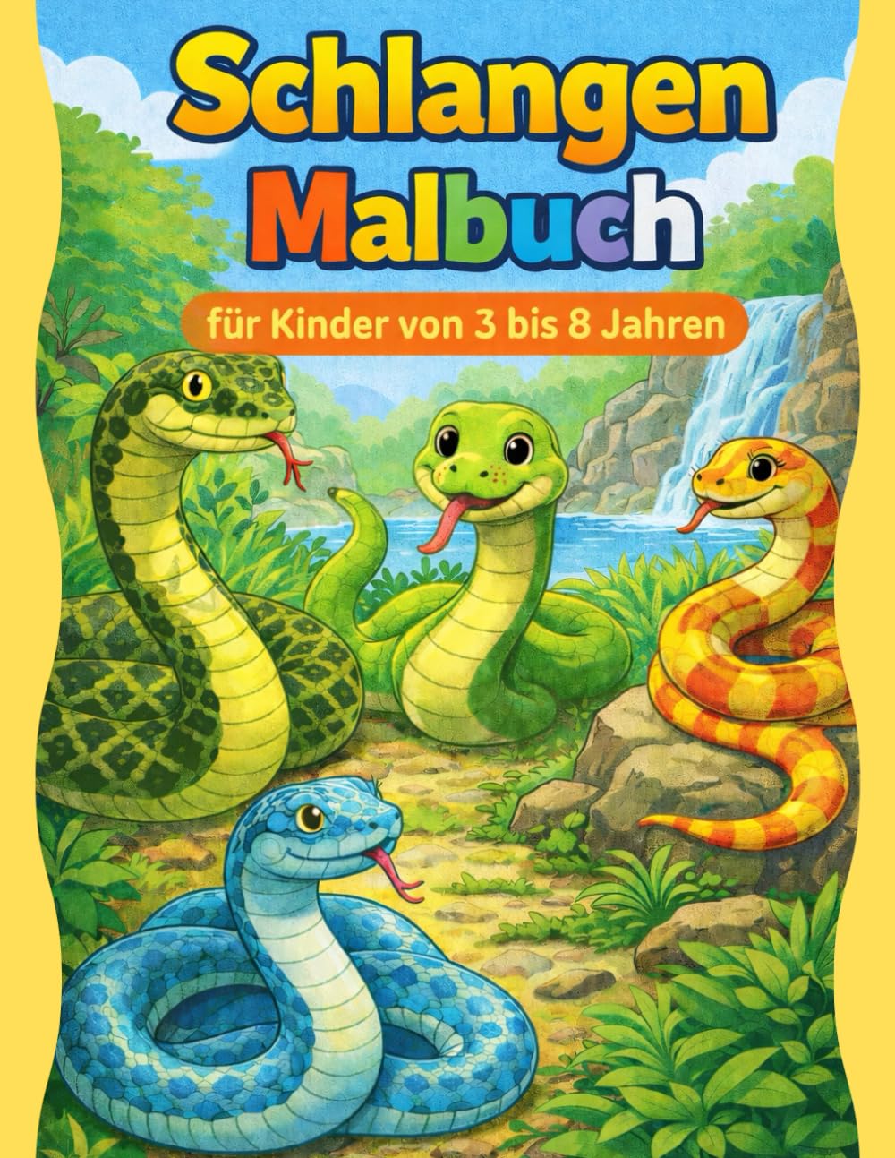 Schlangen-Malbuch für Kinder von 3 bis 8 Jahren: Kreatives Ausmalen, Punkt-zu-Punkt-Zeichnungen und spielerisches Lernen für Jungen und Mädchen