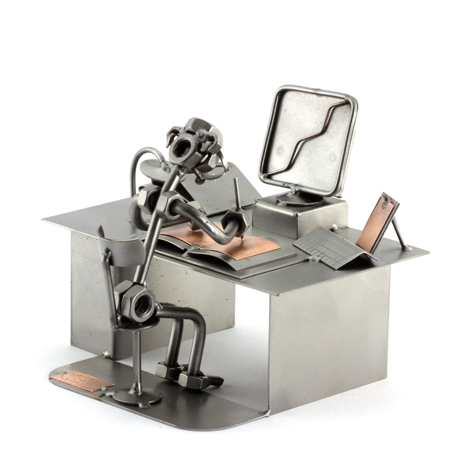 Steelman24 I Omini di Viti Personal Computer con Piastra di Incisione Personale I Idee Regalo Originale I Soprammobili in Metallo I Modellino
