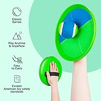 Vista 3 de EVERICH TOY Juego de pelota para lanzar y atrapar mejorado, relleno de calcetines de juguete para niños y niñas de 3 a 12 años, incluye 6 paletas, 6