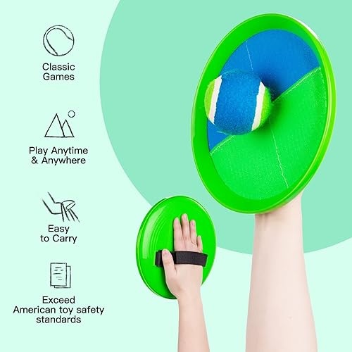 Miniatura 3 de EVERICH - Juego de pelota de lanzamiento y captura mejorado, juegos para interiores y exteriores para niños de 3 a 12 años, juguete de agua