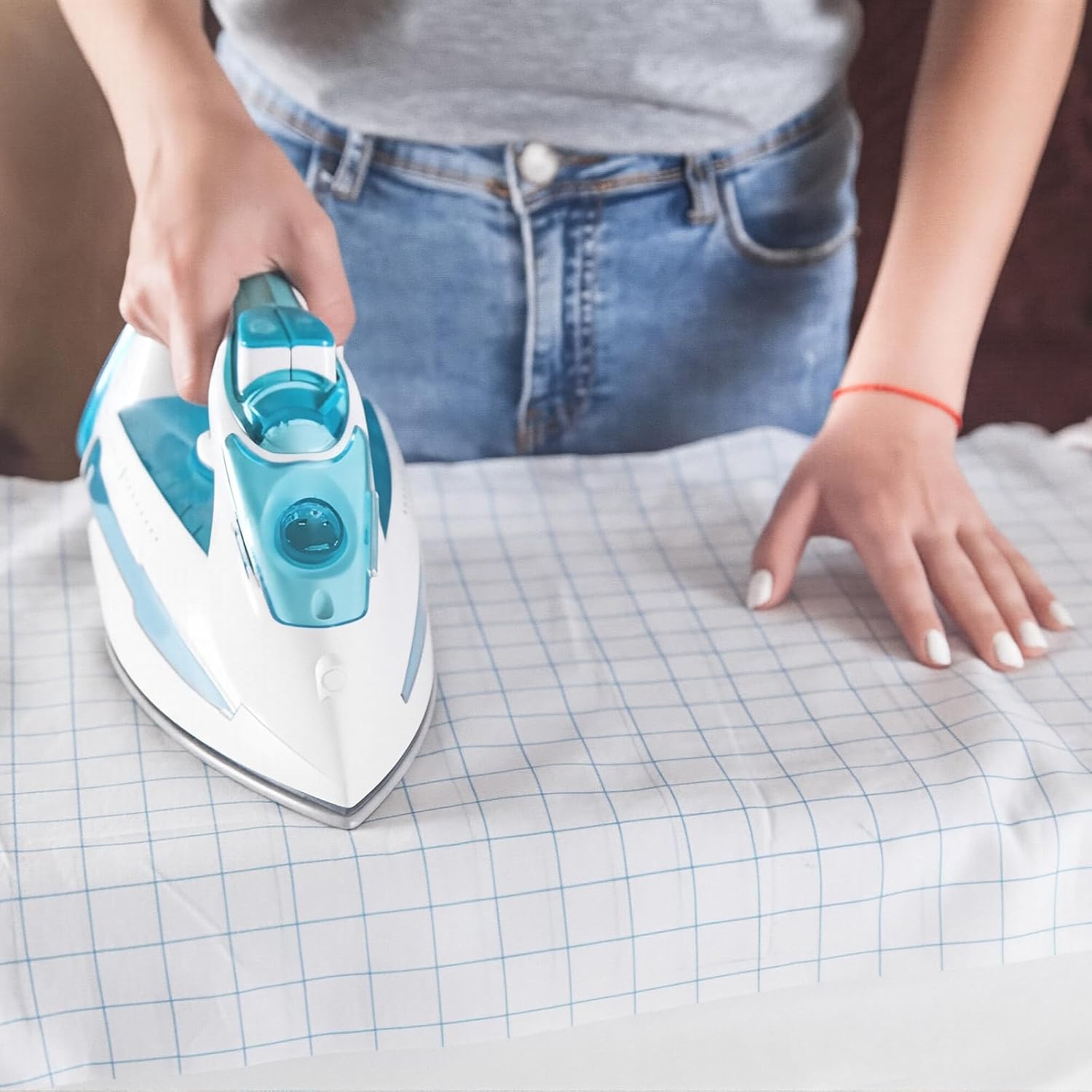 Breling Fusible Interfacing Grid, White, 48 Inch X 8 Yard, Light Weight
