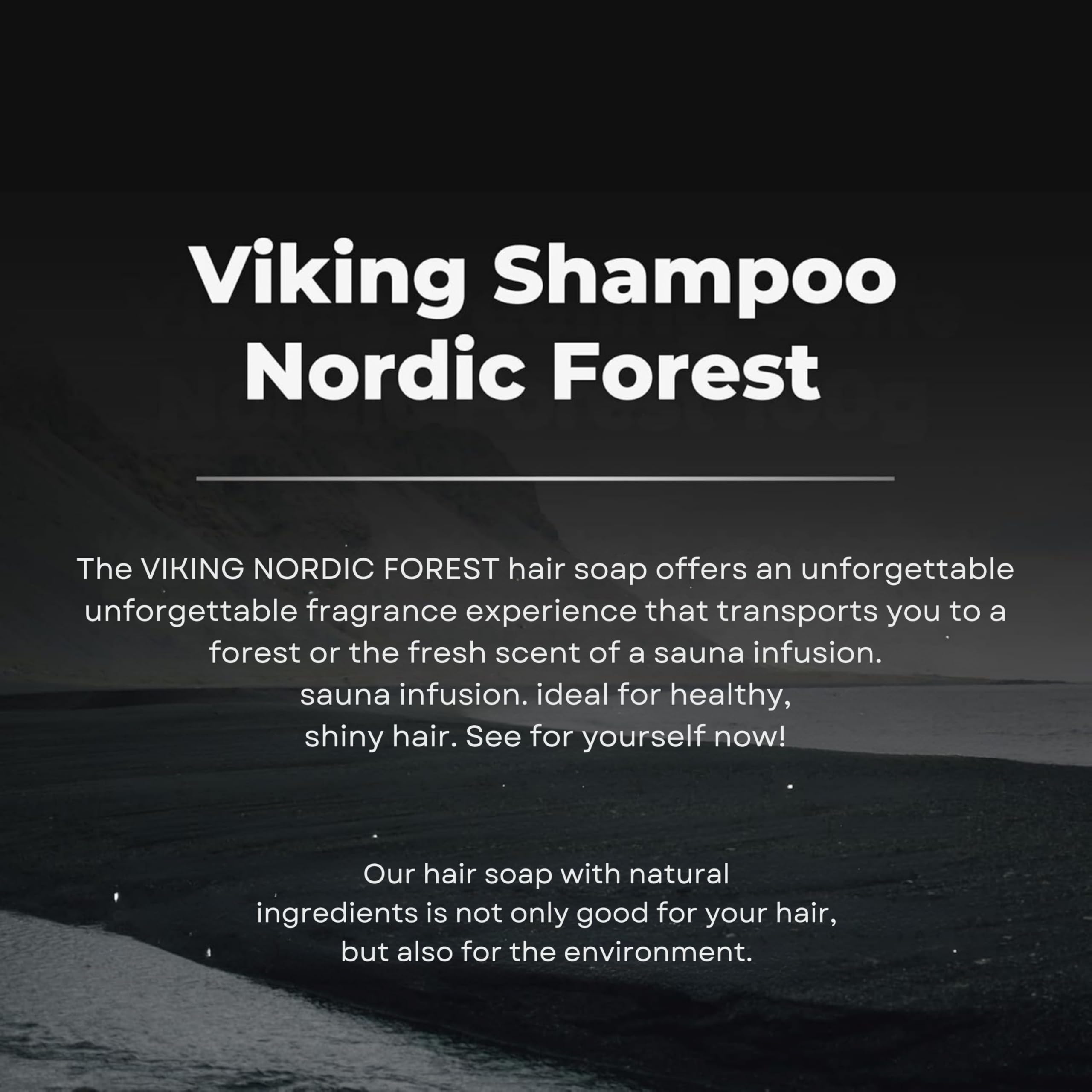 MEDUNA Champú para el cabello Viking Nordic Forest, aroma de árbol de pino, jabón para el cabello con aceite de coco orgánico y manteca de karité, cosmética natural, cuidado del cabello, champú sin