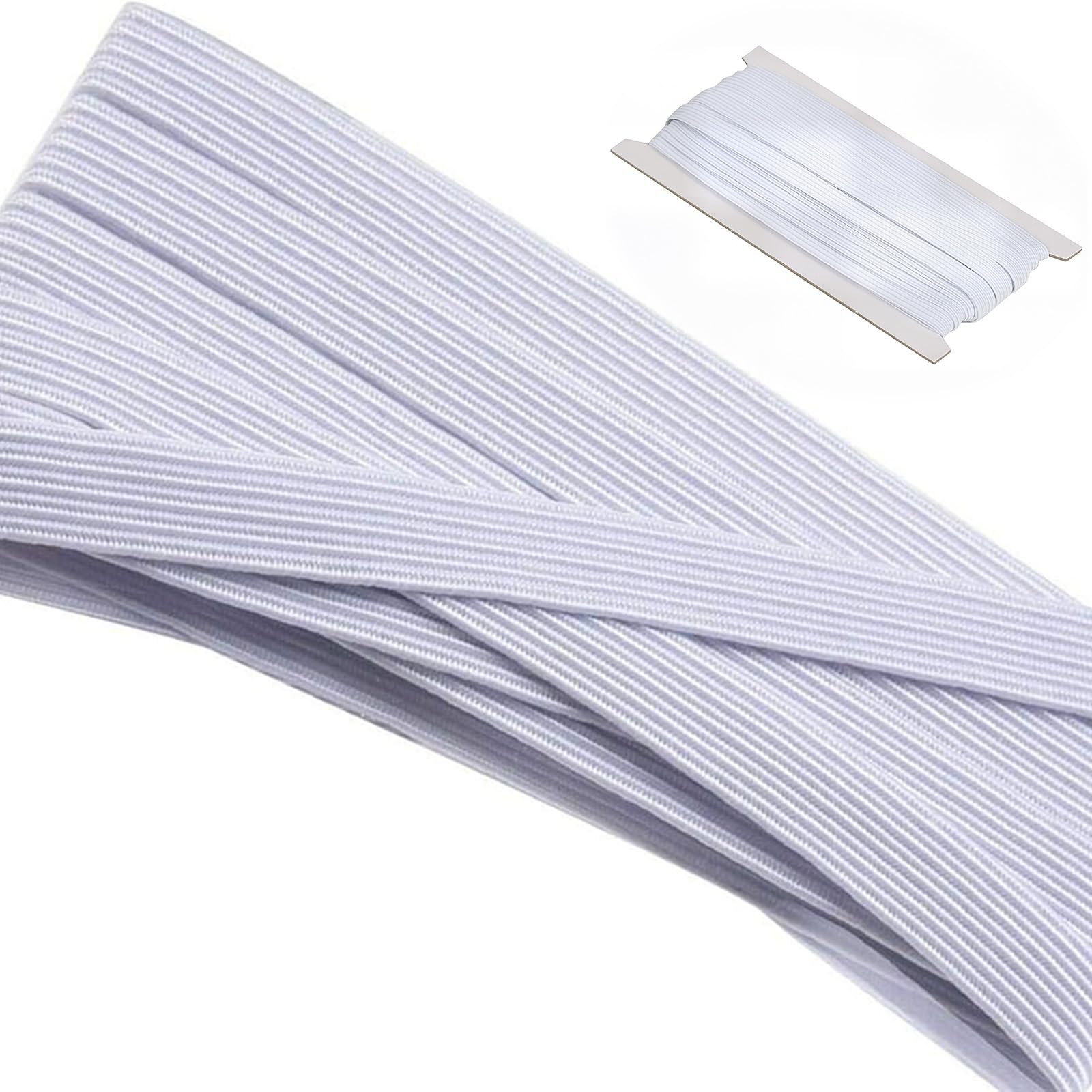 Asiryva Off-White (Newsprint) 1/8 Inch Thin Elastic For Sewing, Dressmaking, Haberdashery And Clothing Diy Arts And Crafts Accessory, Material, Supplies (10 Metres)