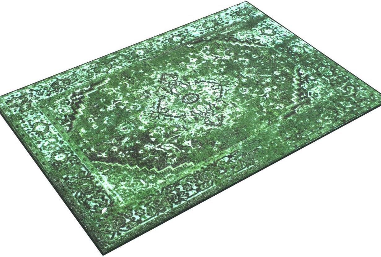 Green Vintage Persian Oriental Area Rug, 5 x 8 ft