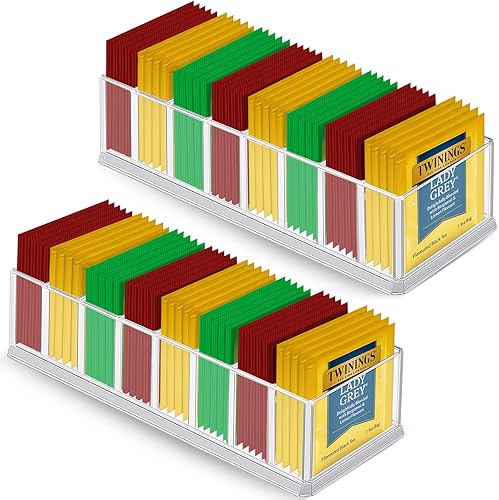 Organizador de almacenamiento de bolsitas de té, despensa de cocina, gabinete, encimera para cajones de alimentos, para café, paquete de azúcar,