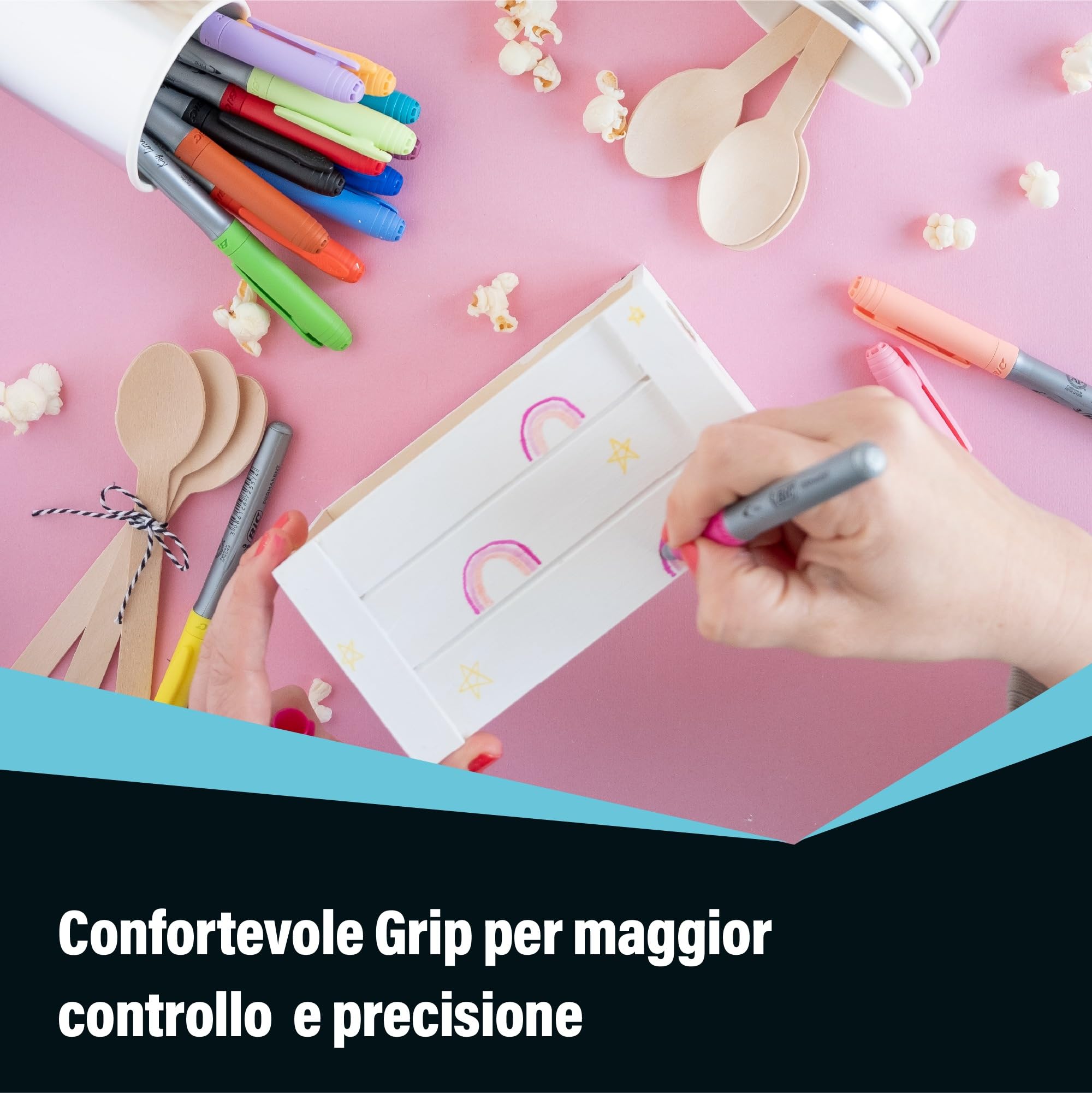 Bic Intensity, Pennarelli Colorati Indelebili, Set Cancelleria Casa E Scuola, 24 Unità, ‎Intenso/Pastello/Metallizzato, (la confezione può variare)