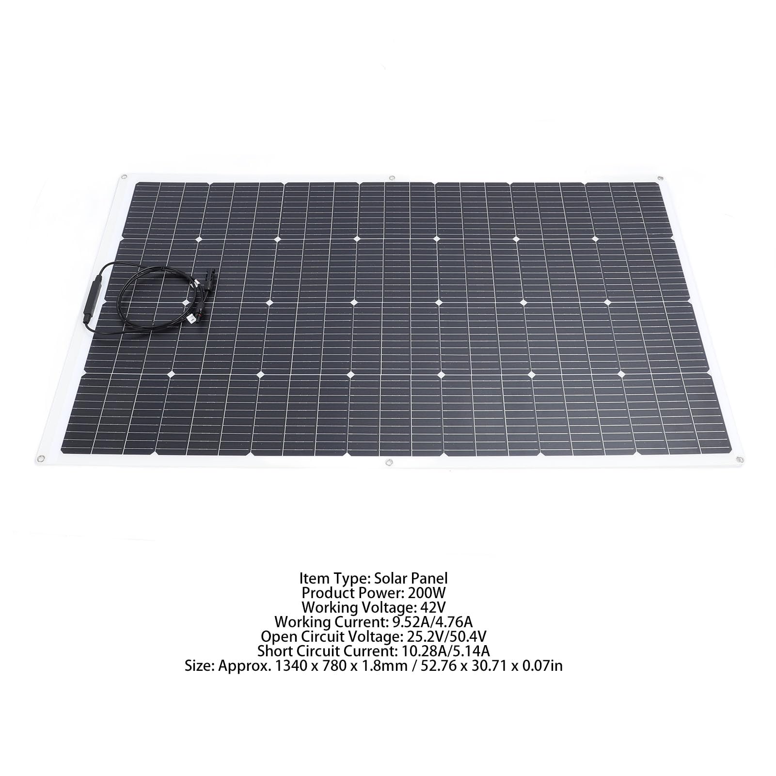 Pannello Solare Caricatore Monocristallino Portatile per Barche Campeggi EVA Pieghevole a 30° (POW-LTW 200W)