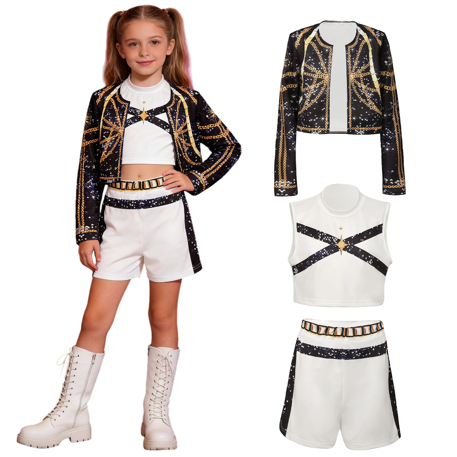 Disfraz para niña, diseño de estrella del pop para niña, disfraz de Ru-mi, juego completo para fiesta temática, disfraz de ídolo para escenarios, carnaval, Halloween — view 8