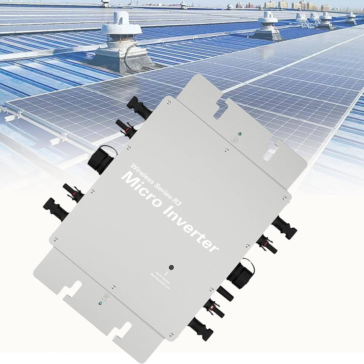 Inversor Solar MPPT, microinversor de conexión a Red, Control Inteligente Mediante aplicación WiFi, Resistencia al Agua IP65, inversores de Potencia de CA con identificación automática 600W