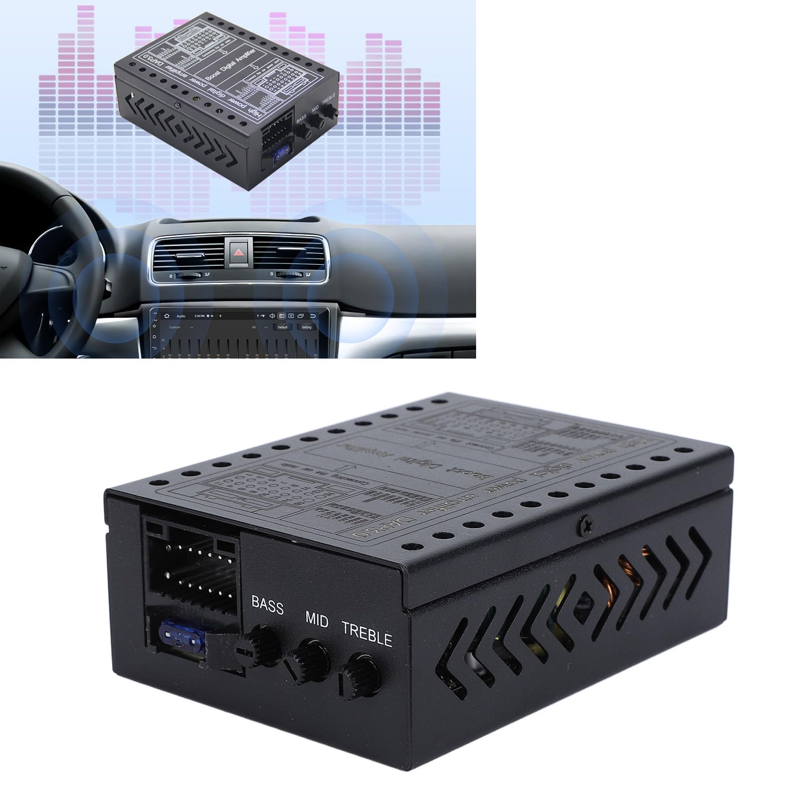 Amplificatore per Auto, Scatola Amplificatore DSP per Auto DC12V a 4 Canali Classe A/B per Stereo per Auto