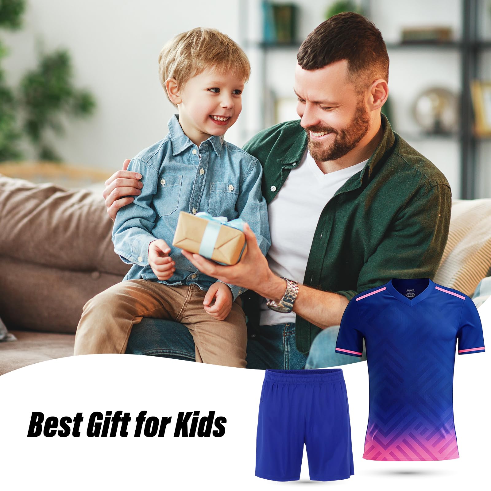 Maglia da calcio per bambini, set sportivo, per bambini, set da calcio e maglietta