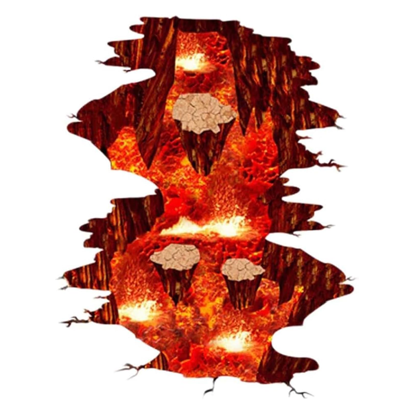 3D Lava Floor Sticker Lava Wallpaper Murals Home Decor for Living Room Bedroom Nursery-Peel&Stick-23.6 x 35.4Inch (Flames 1set)
