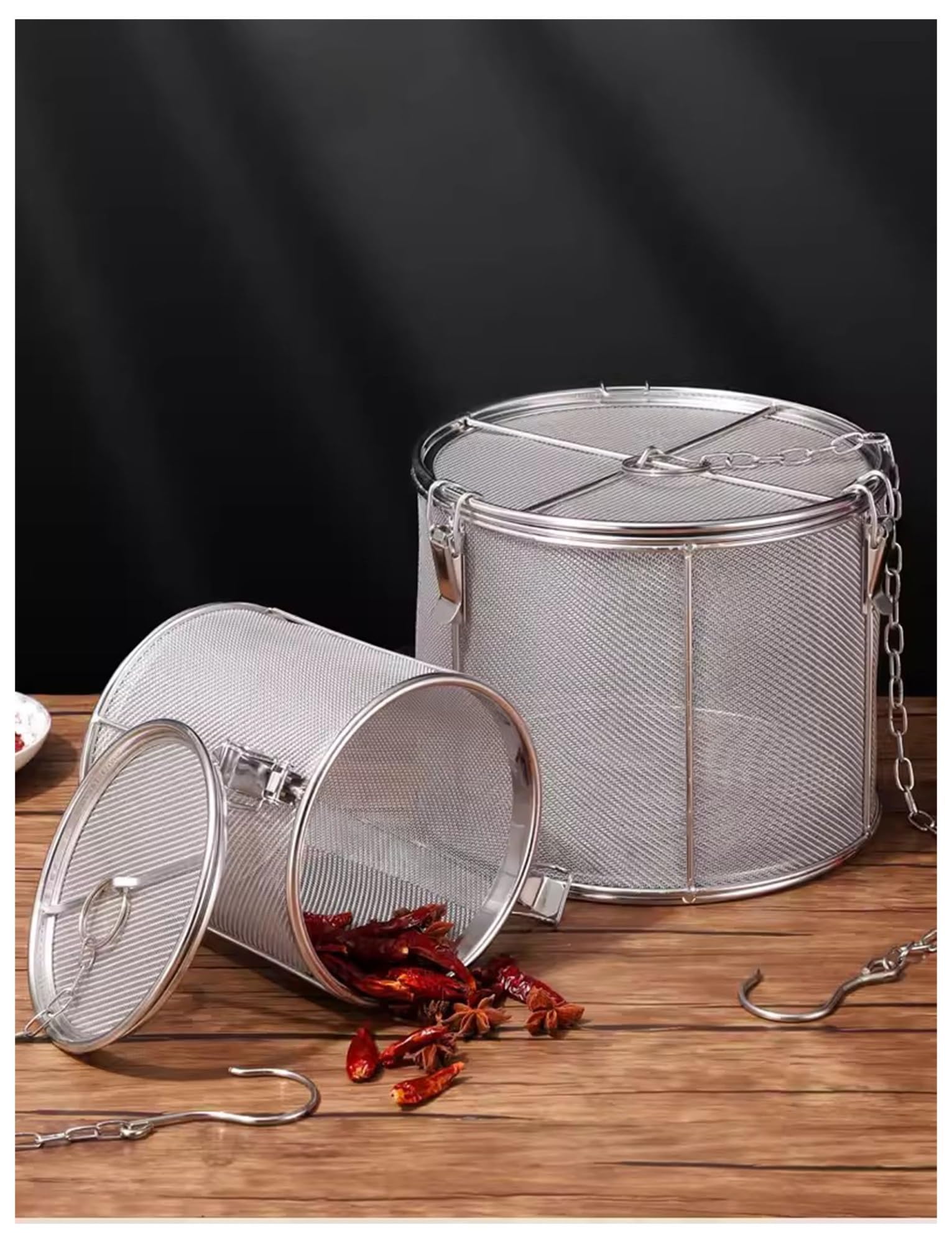 Tee-Ei aus Edelstahl, 9,8 cm, Tee-Ei zum Kochen und Brauen, integriertes Haken-Design für einfaches Herausnehmen, perfekt für losen Tee und Gewürze